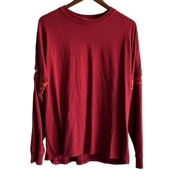 Women's Urban Outfitters Red Long Leave T-Shirt with Embroidery - Picture 1 of 8
